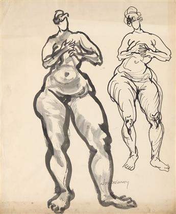 JOSEPH DELANEY (1904 - 1991) Pair of nude drawings.